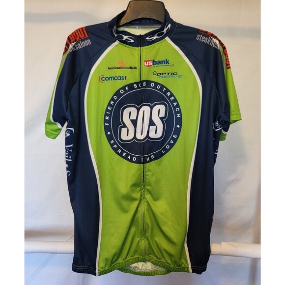 HINCAPIE SPORTWEAR MEN'S FULL ZIP Cycling Jersey LARGE - Picture 1 of 4